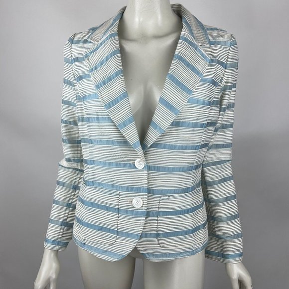 Worth Blazer Lightweight Sheer Long Sleeve Button-Up Cotton Blend Women 8 NWT - Picture 1 of 14